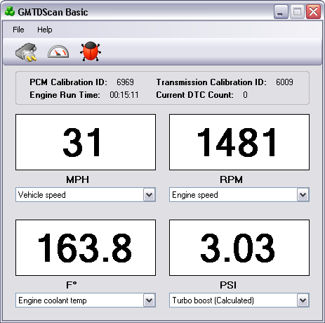 GMTDScan Basic - Dashboard view
