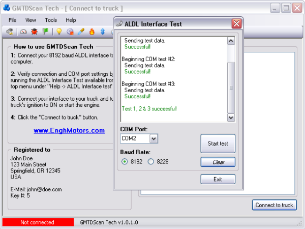 GMTDScan Tech - ALDL Interface Test