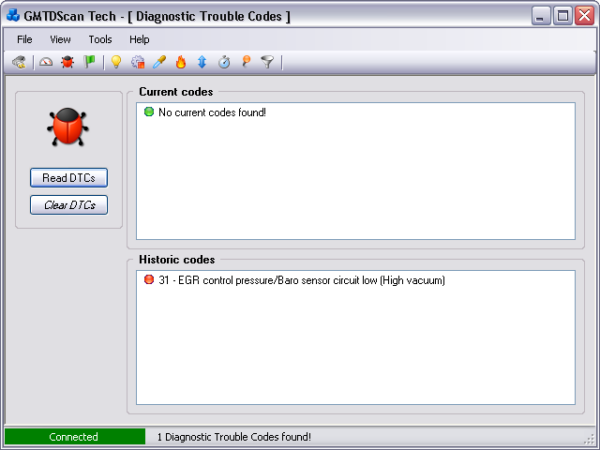 GMTDScan Tech - Diagnostic Trouble Codes (DTC)