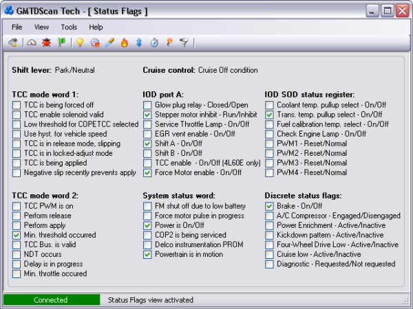 GMTDScan Tech - Status Flags